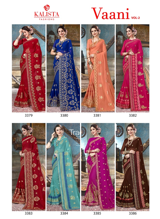 Vaani Vol 2 By Kalista Fashion Party Wear Sarees Catalogue