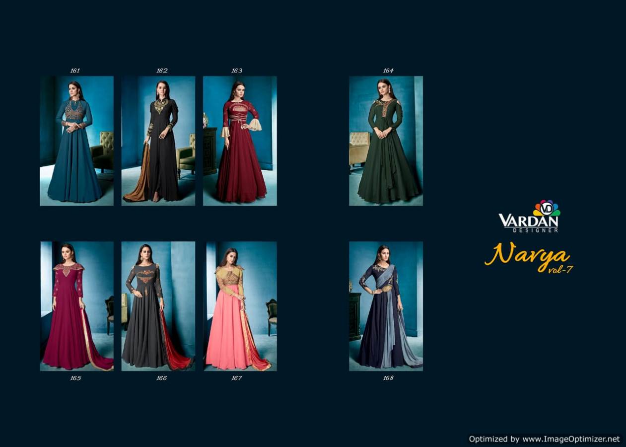 Navya Vol 7 By Vardan Fashion Party Wear Gowns