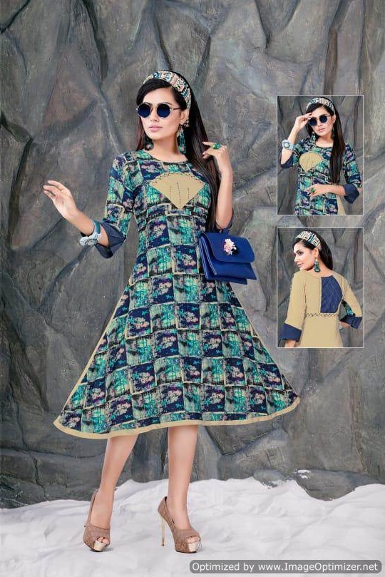 Kinti Fashion By Sunday Monday Printed Anarkali Kurtis Catalogue