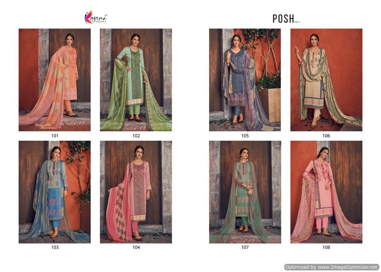 Posh Vol 1 Kesari Trends Designer Dress Materials Catalogue