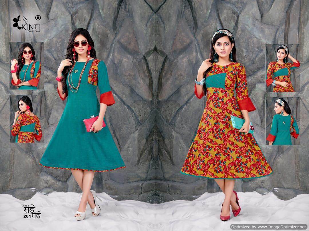 Kinti Fashion By Sunday Monday Printed Anarkali Kurtis Catalogue
