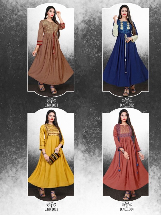 Mudpi Sitka Designer Long Kurti Catalogue
