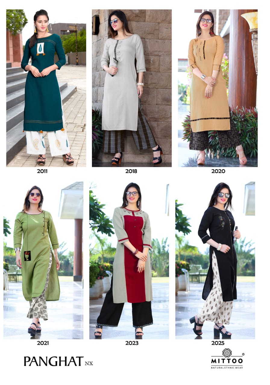 Panghat Nx By Mittoo Printed Kurti With Plazzo Catalogue
