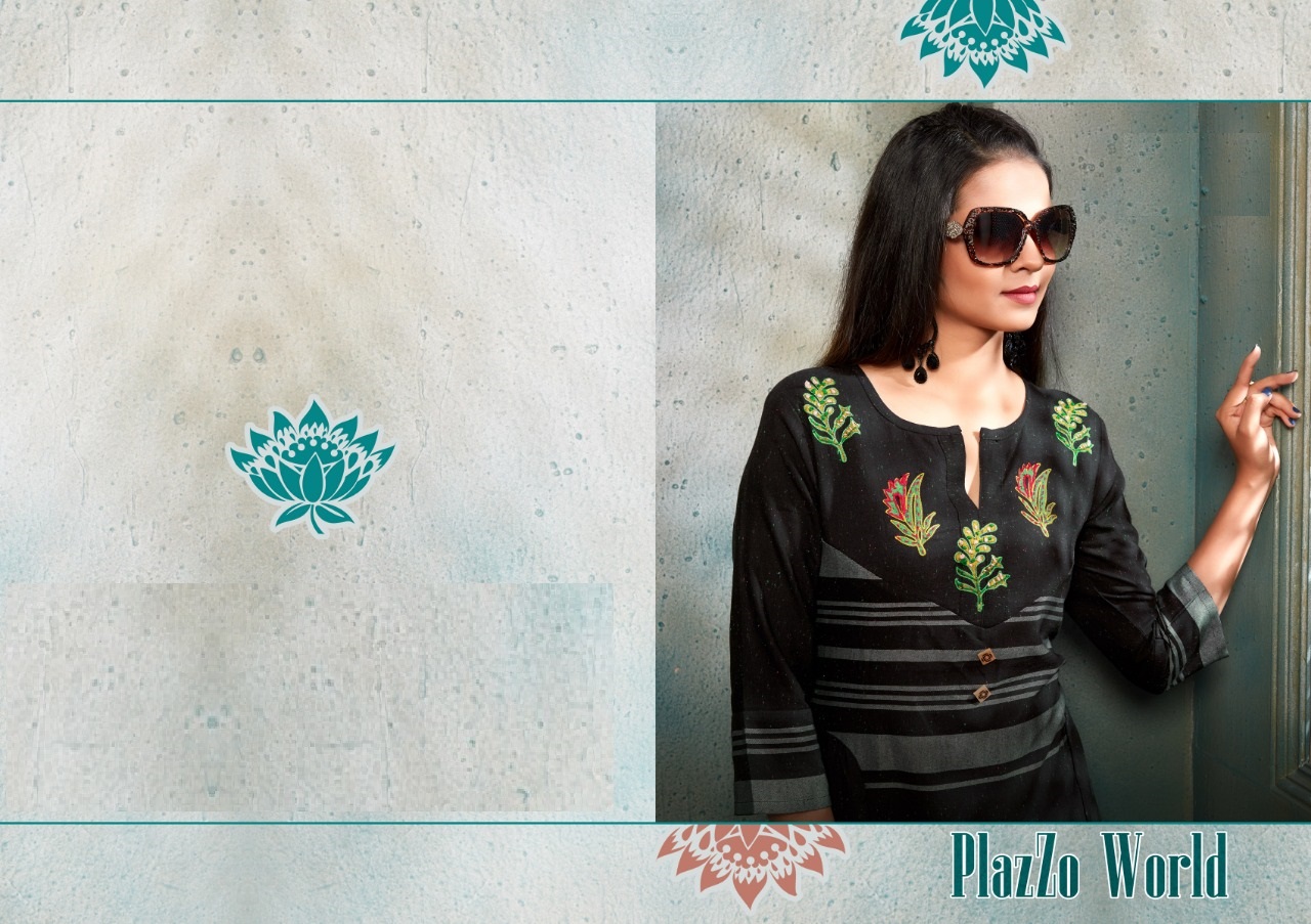 Plazzo World Catalogue By Art Ridh Kurtis With Plazzo Wholesale Rate
