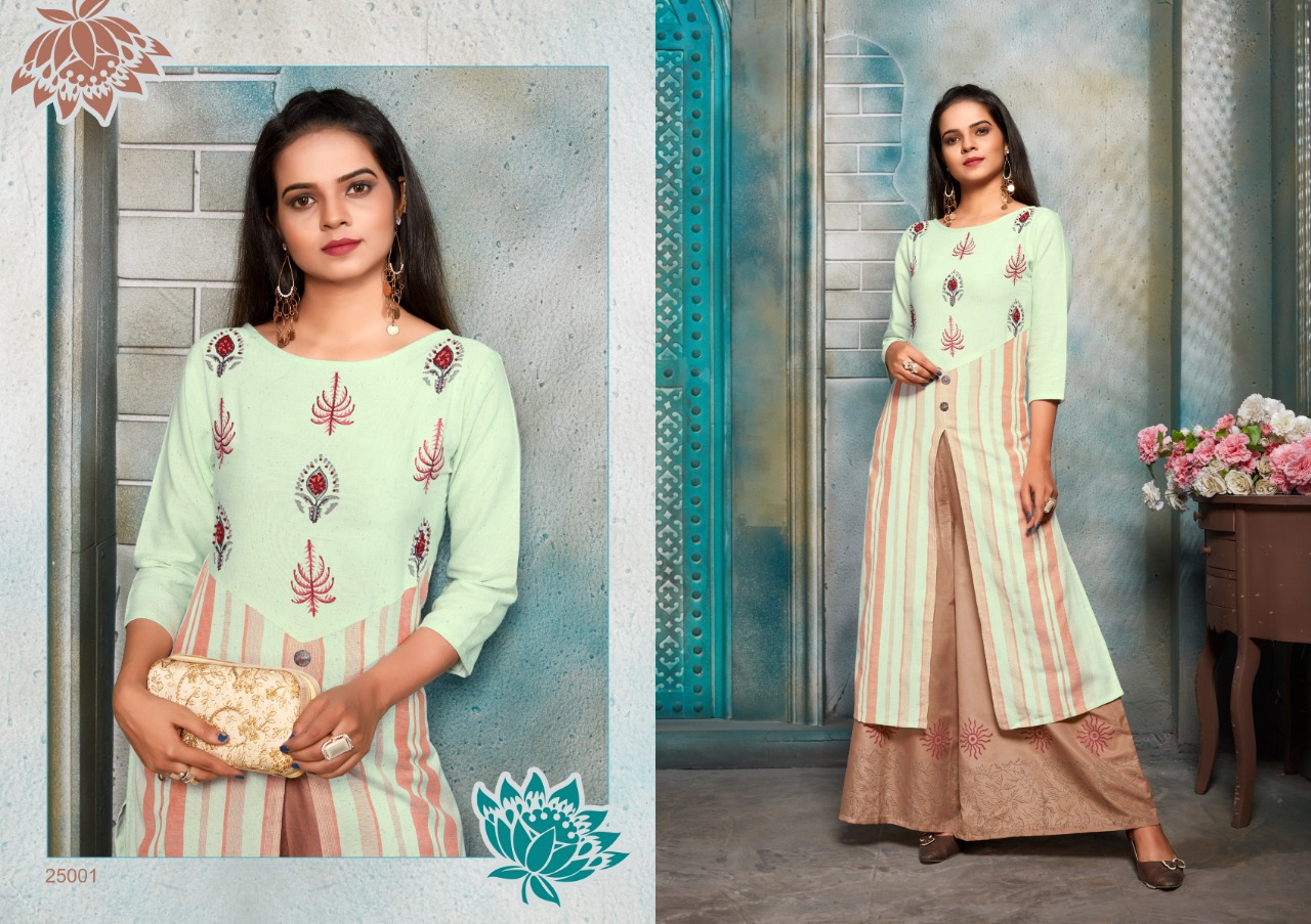 Plazzo World Catalogue By Art Ridh Kurtis With Plazzo Wholesale Rate