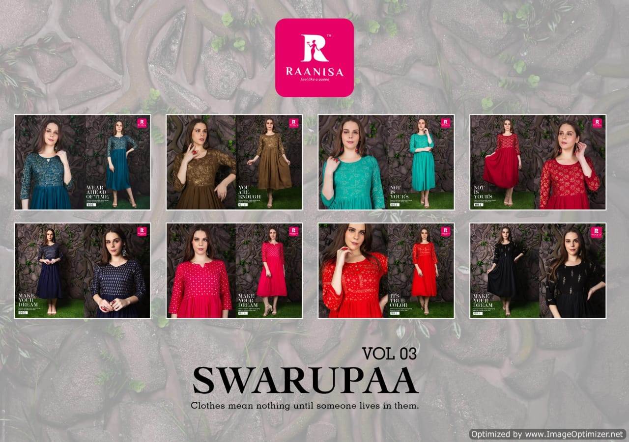 Swarupaa Vol 3 Raanisa Designer Kurti Catalogue