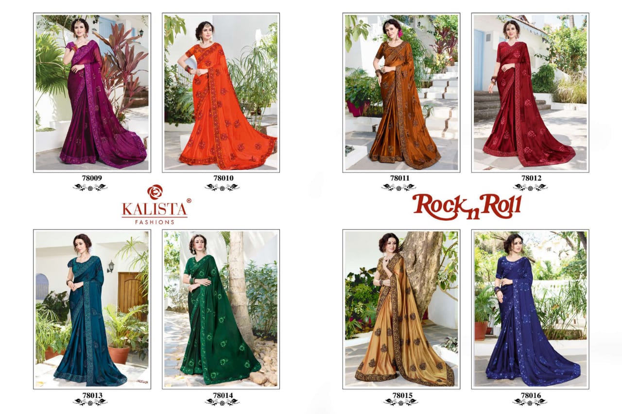 Rock N Roll By Kalista Fashion Embroidery Work Sarees Collection.