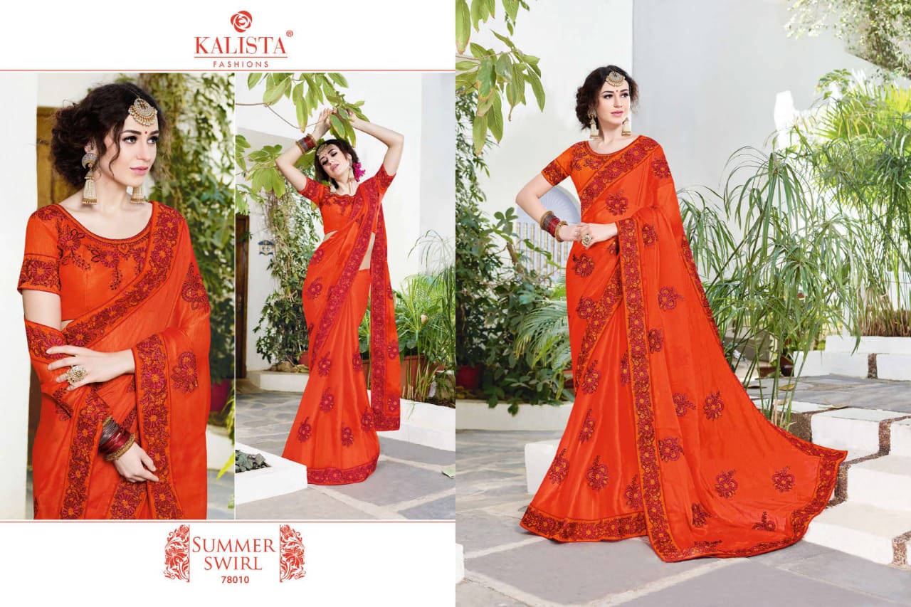 Rock N Roll By Kalista Fashion Embroidery Work Sarees Collection.