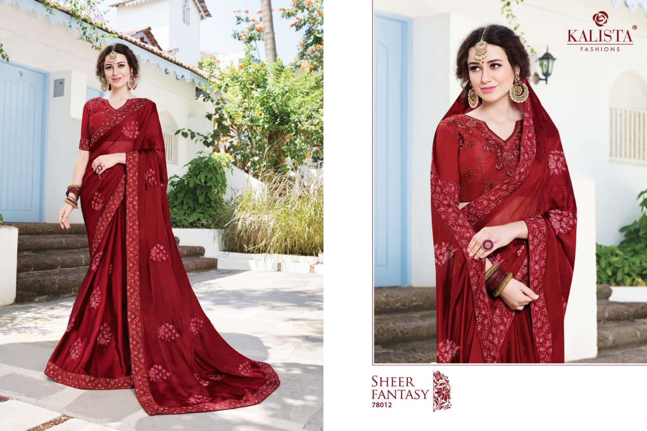 Rock N Roll By Kalista Fashion Embroidery Work Sarees Collection.