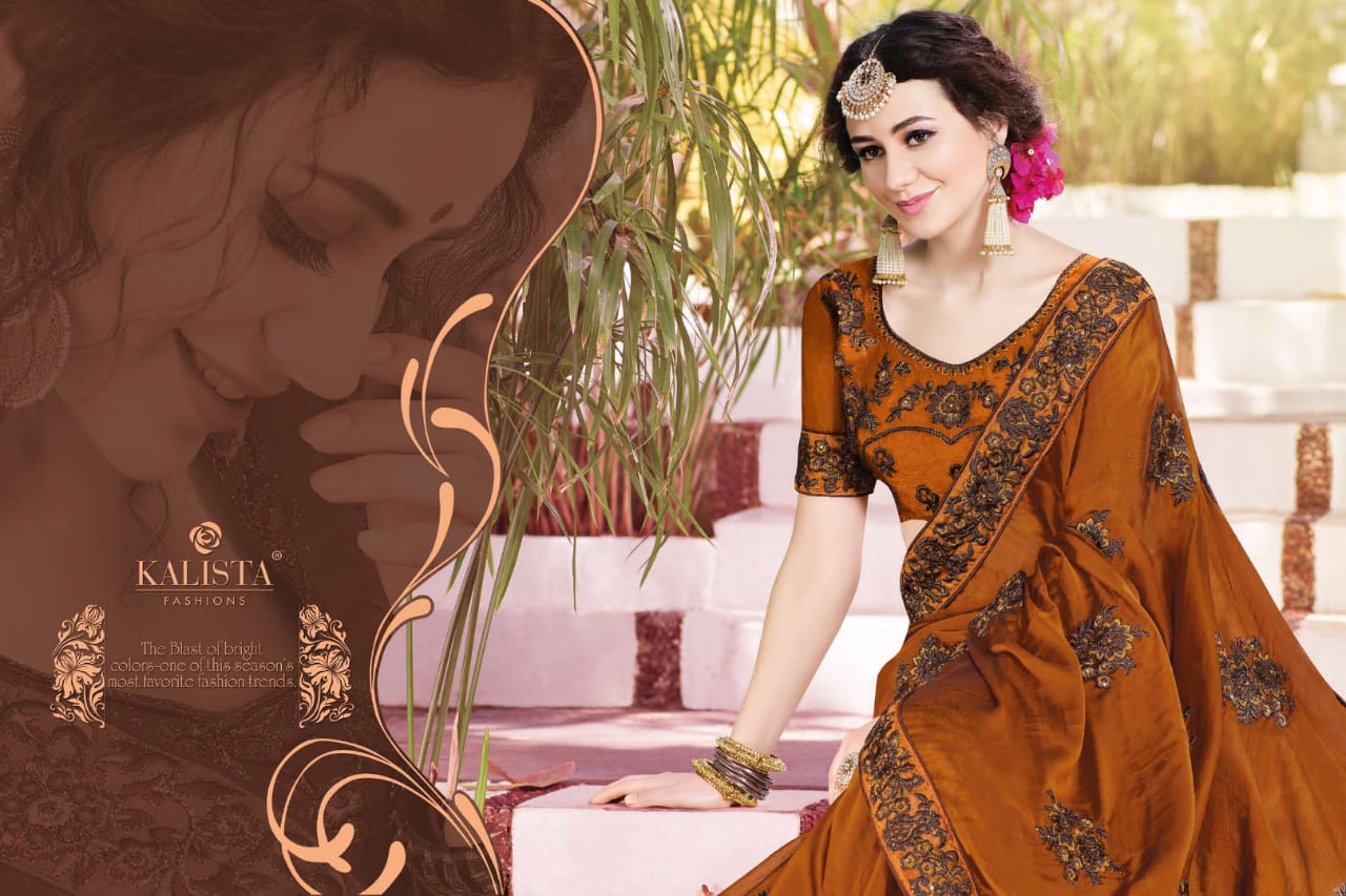 Rock N Roll By Kalista Fashion Embroidery Work Sarees Collection.