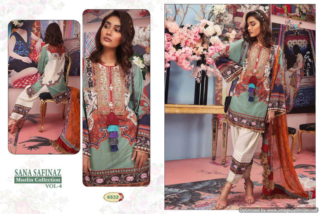 Sana Safinaz Muzlin Collection Vol 4 By Shree Fabs Salwar Kameez Catalogue