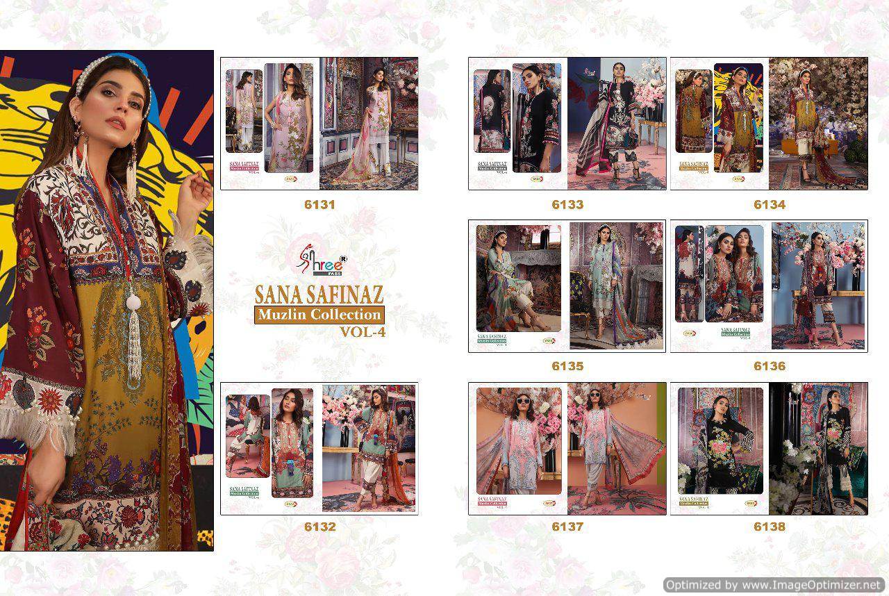 Sana Safinaz Muzlin Collection Vol 4 By Shree Fabs Salwar Kameez Catalogue