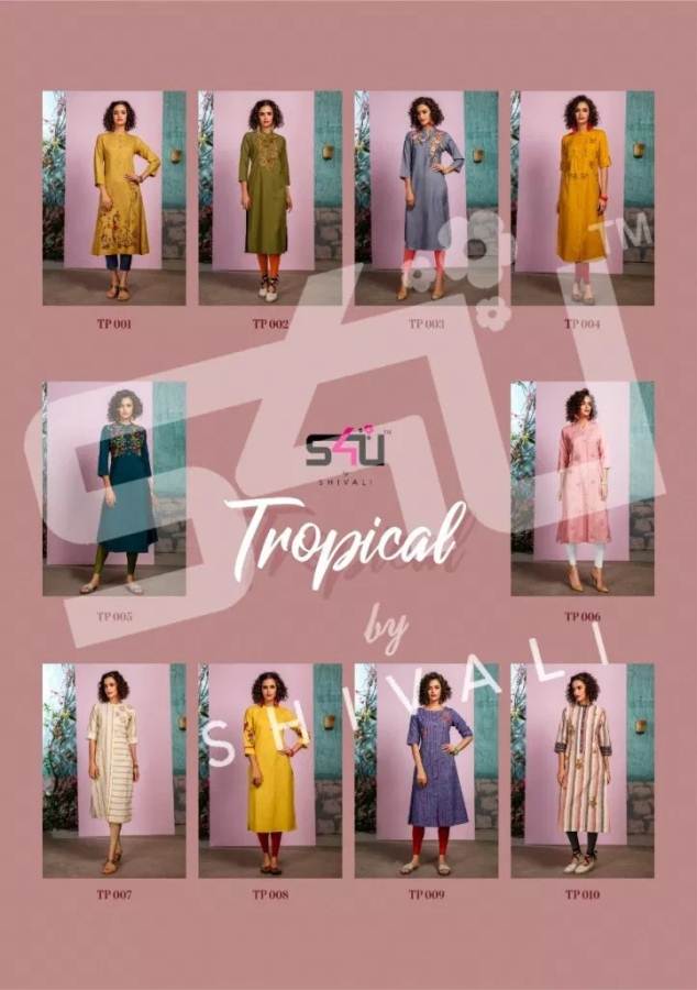 Tropical Ankel S4u  By Shivali Designer Kurtis Catalogue