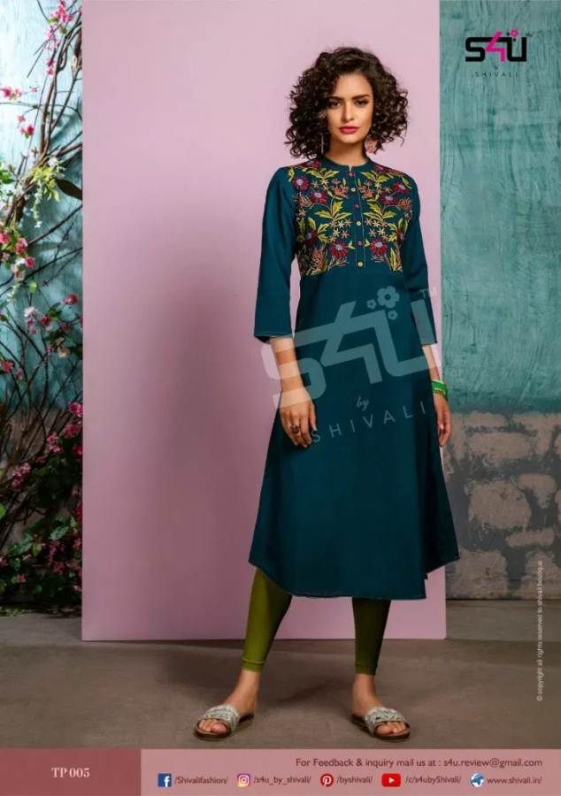 Tropical Ankel S4u  By Shivali Designer Kurtis Catalogue