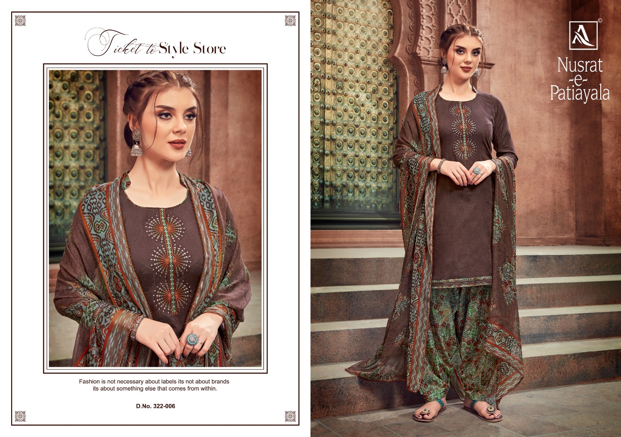 Nusrat E Patiyala Alok Suit Designer Dress Materials Catalogue