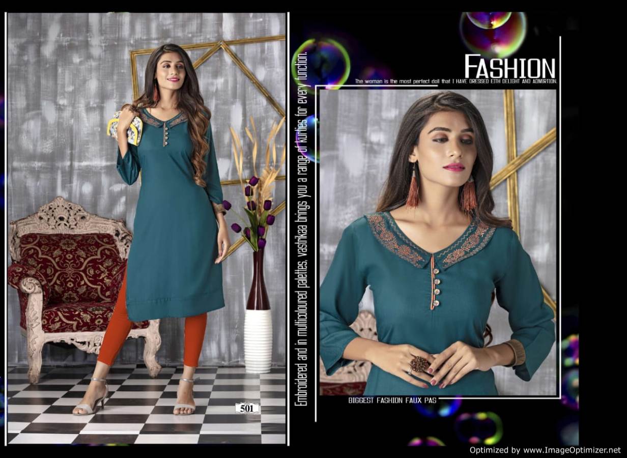 Avani By Trendy Fashion Rayon Causal Wear Kurtis Catalogue