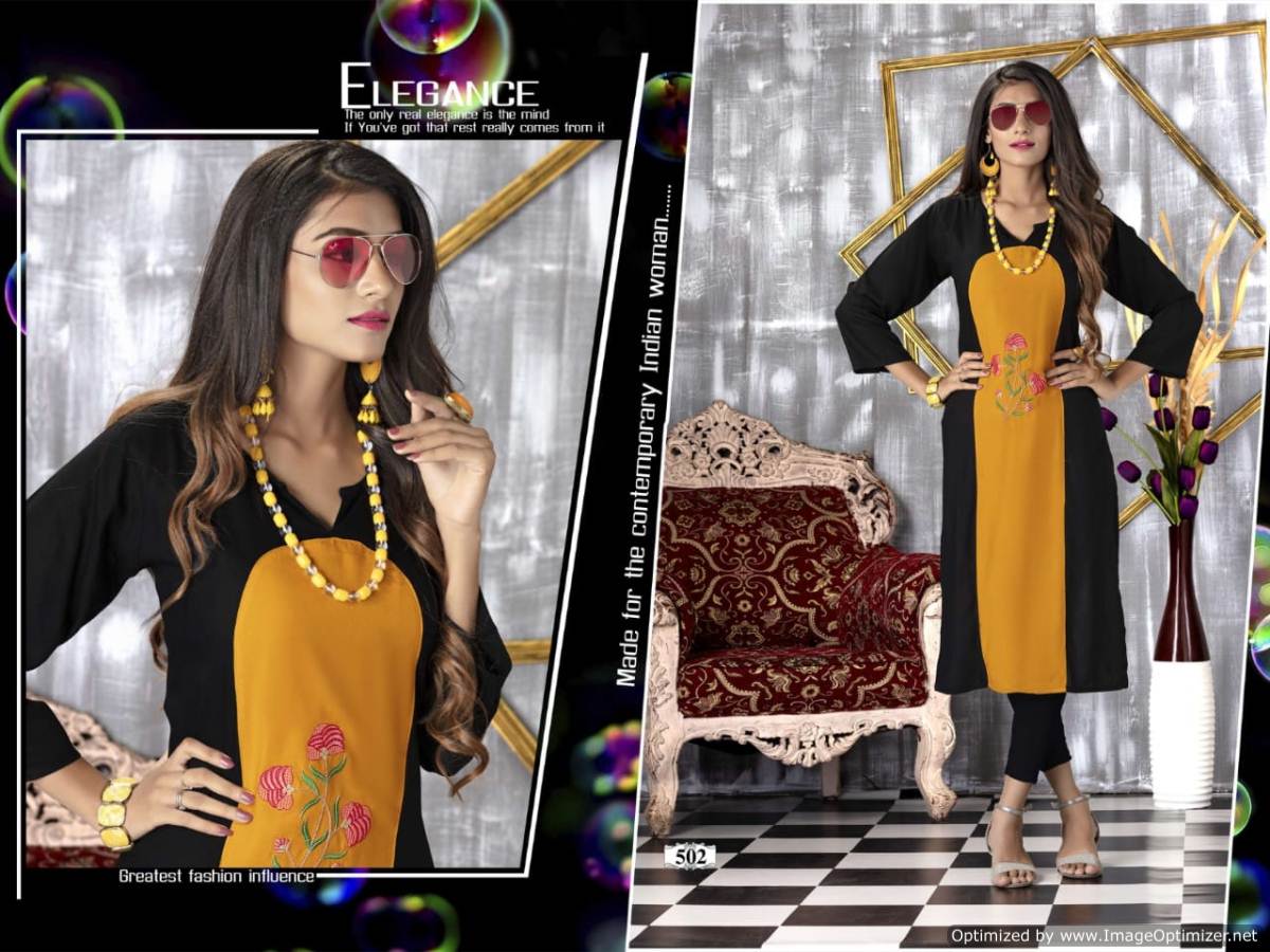 Avani By Trendy Fashion Rayon Causal Wear Kurtis Catalogue