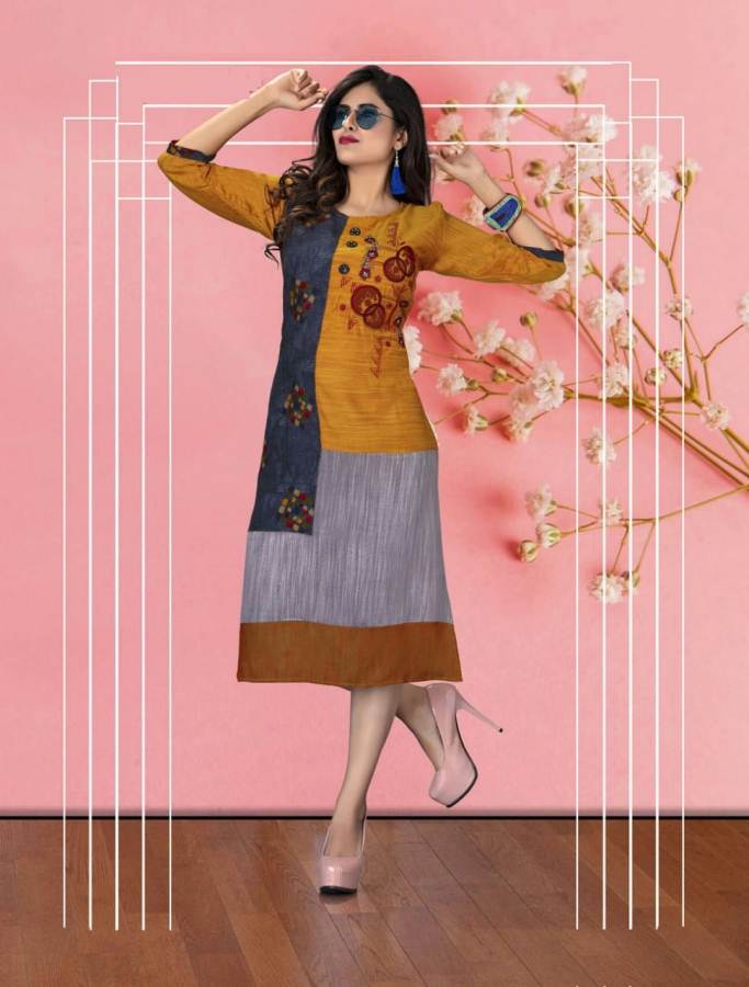 D Rangrasiya Rayon Designer Kurtis Catalogue