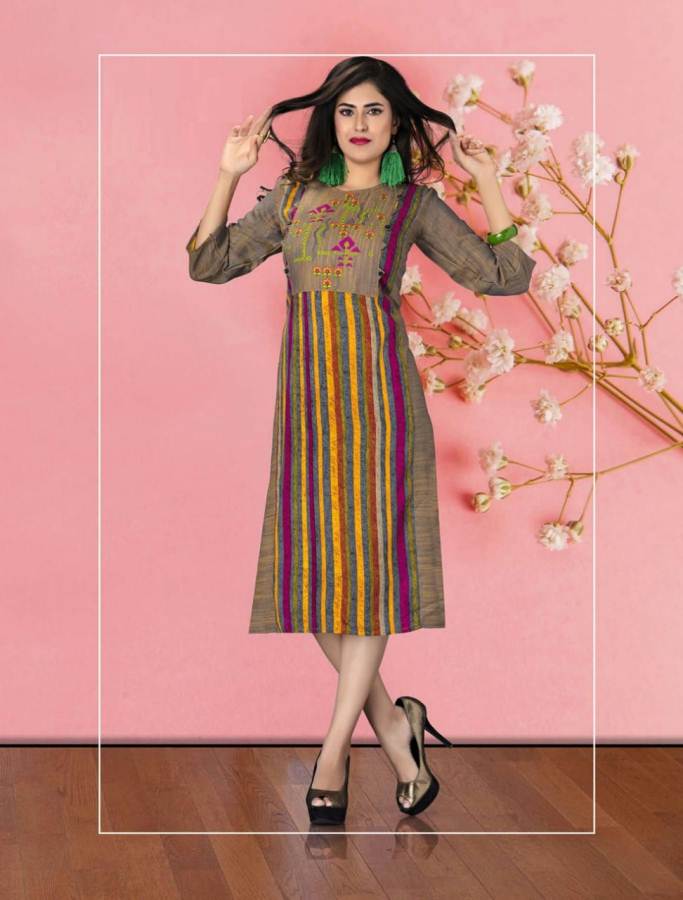 D Rangrasiya Rayon Designer Kurtis Catalogue