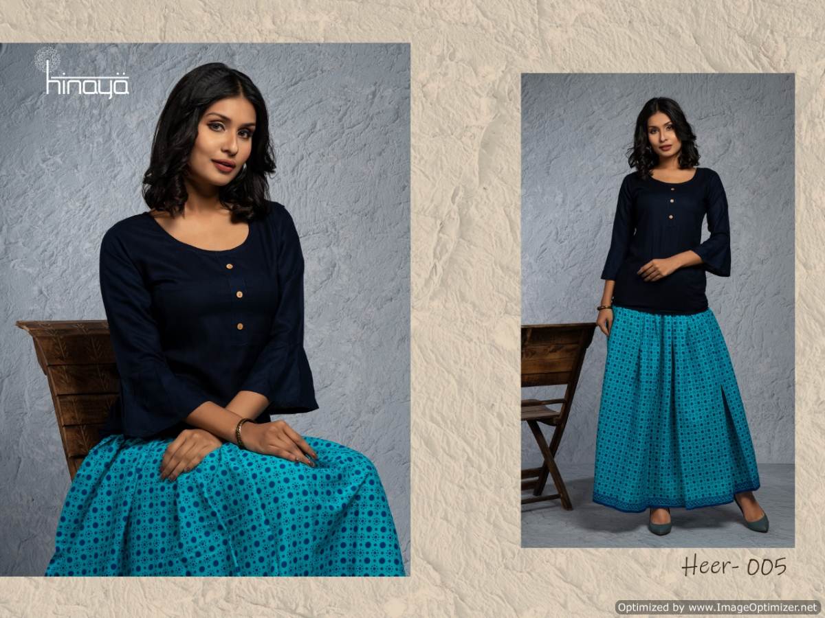 Heer Vol 5 Hinaya Printed Kurti With Plazzo Catalogue