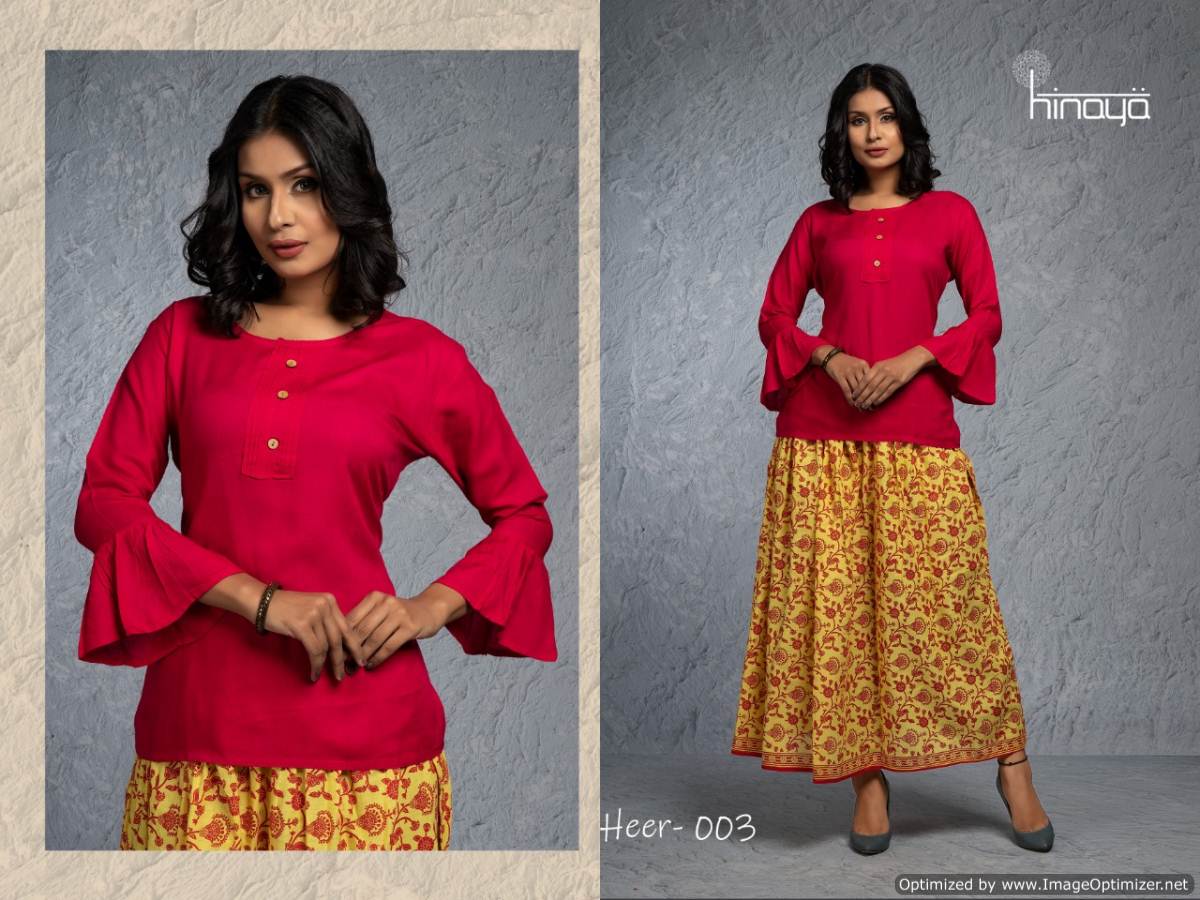 Heer Vol 5 Hinaya Printed Kurti With Plazzo Catalogue