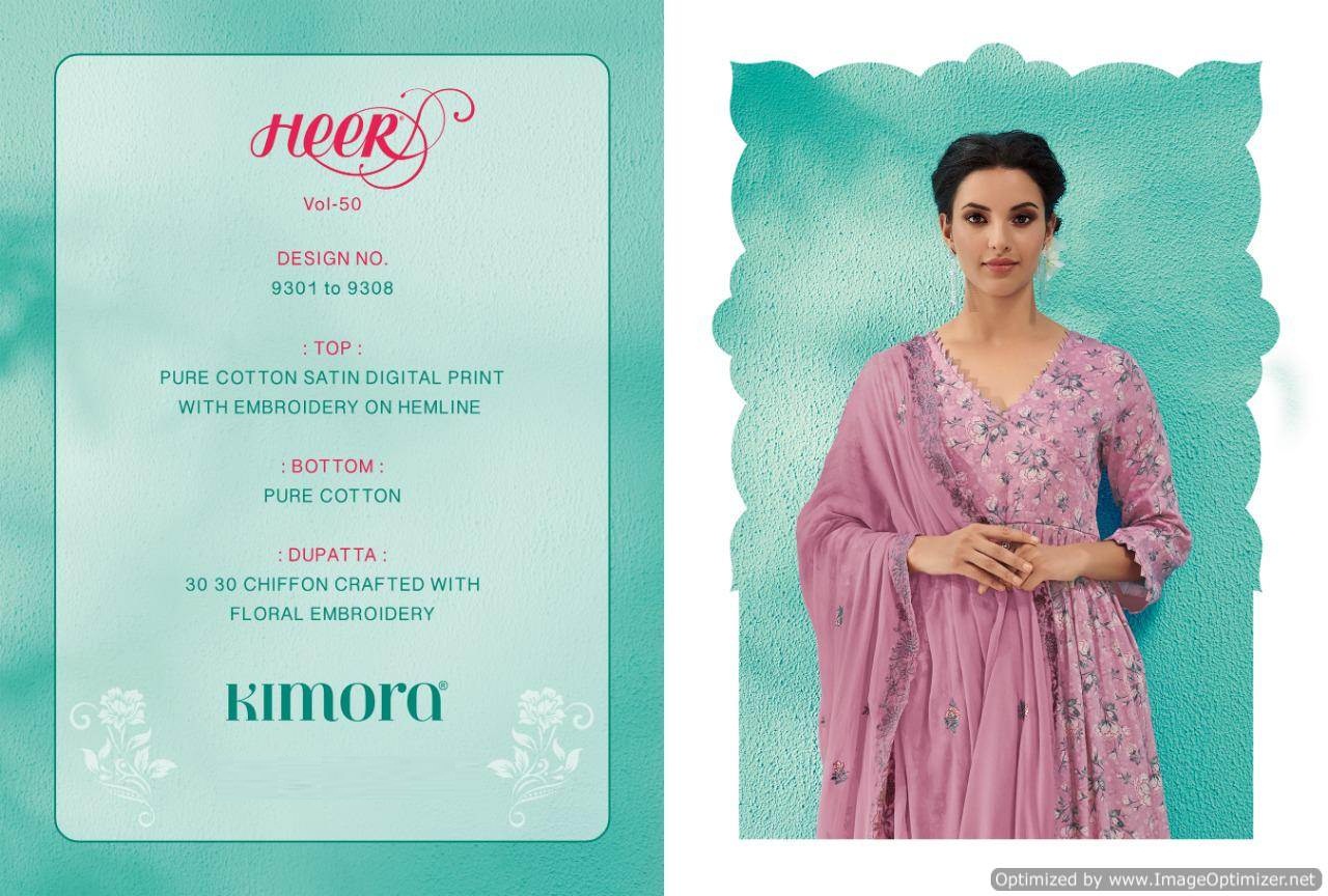 Heer Vol 50 By Kimora Fashion Cotton Dress Materials Catalogue