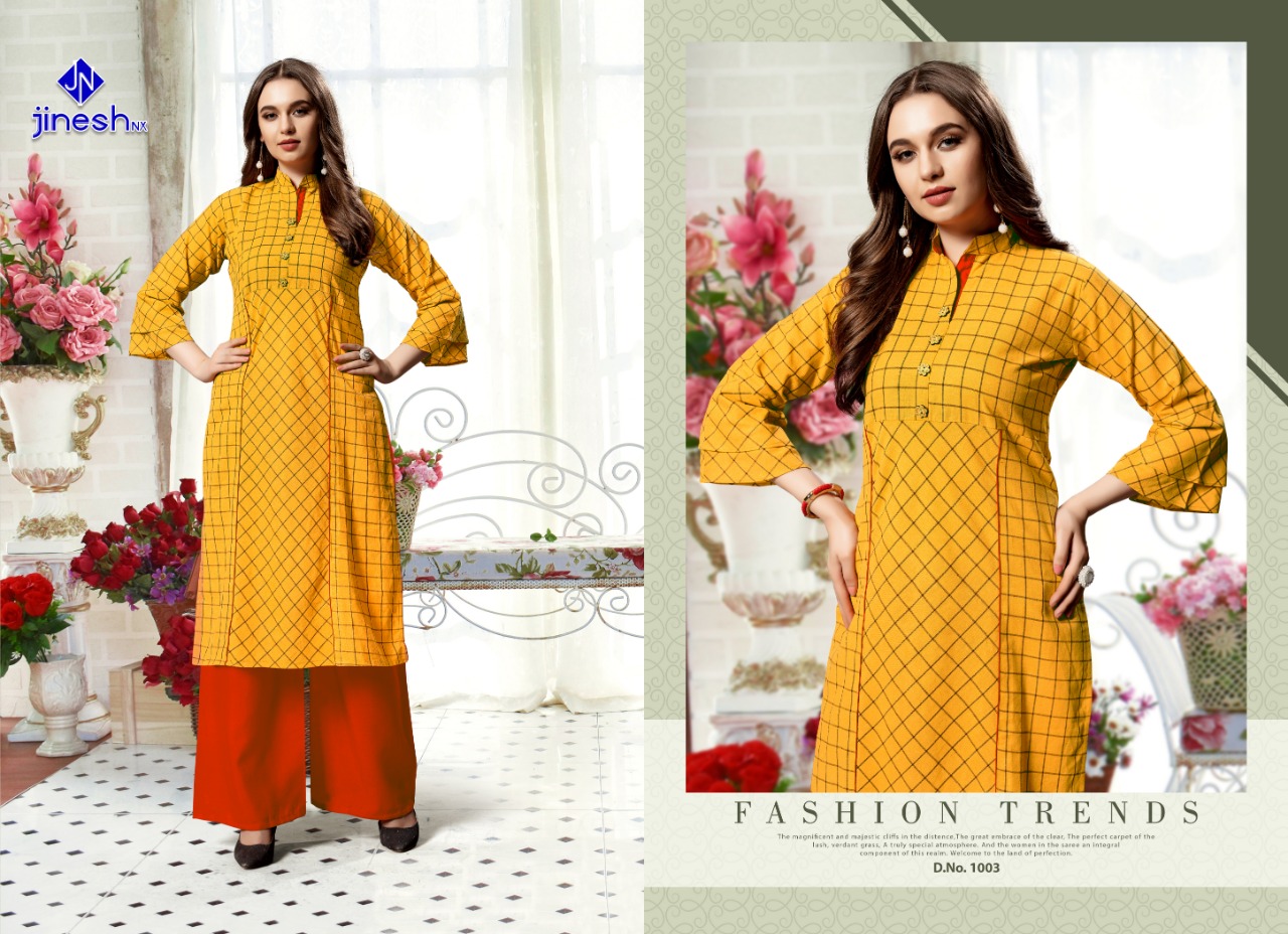 Plazo Lady By Jinesh Nx Causal Wear Kurti Palazzo Catalogue