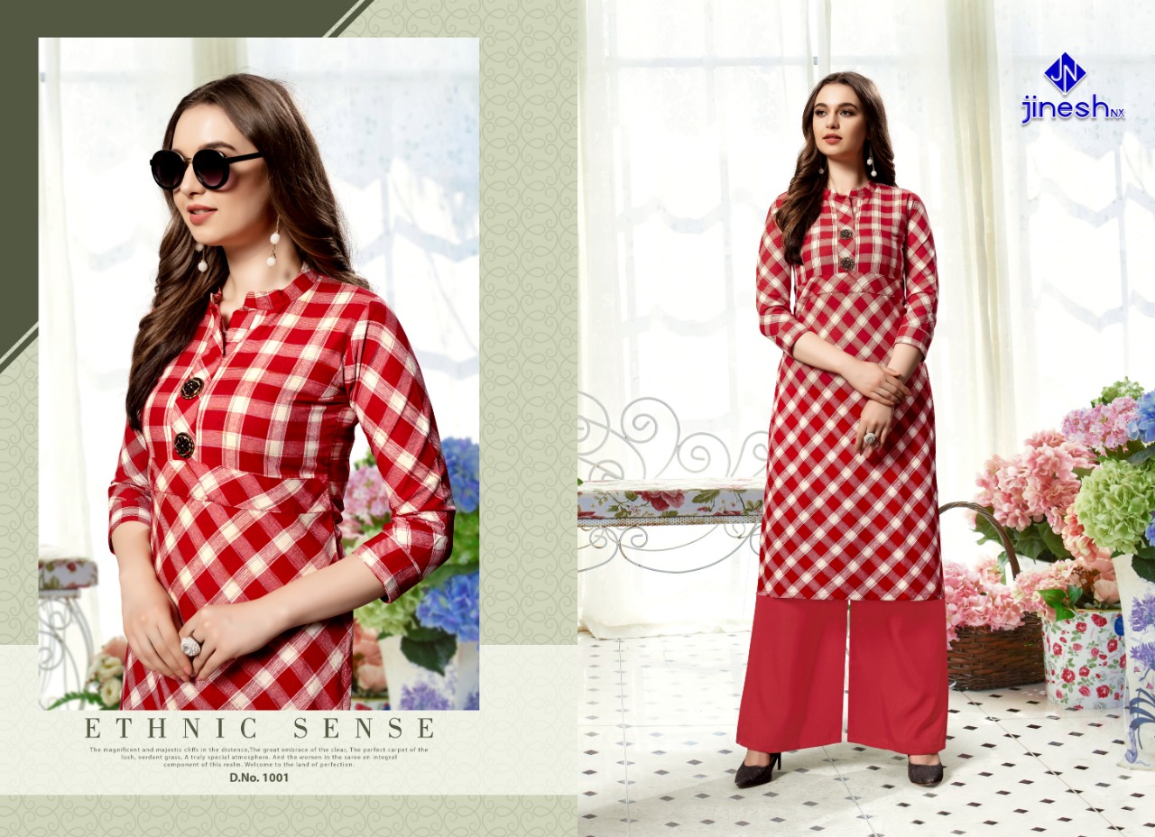 Plazo Lady By Jinesh Nx Causal Wear Kurti Palazzo Catalogue
