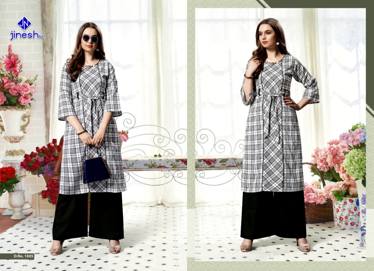 Plazo Lady By Jinesh Nx Causal Wear Kurti Palazzo Catalogue