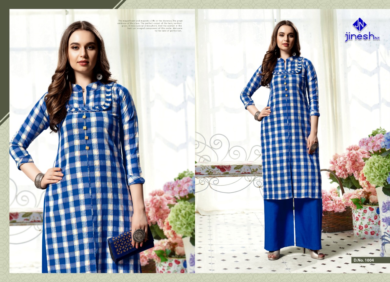 Plazo Lady By Jinesh Nx Causal Wear Kurti Palazzo Catalogue
