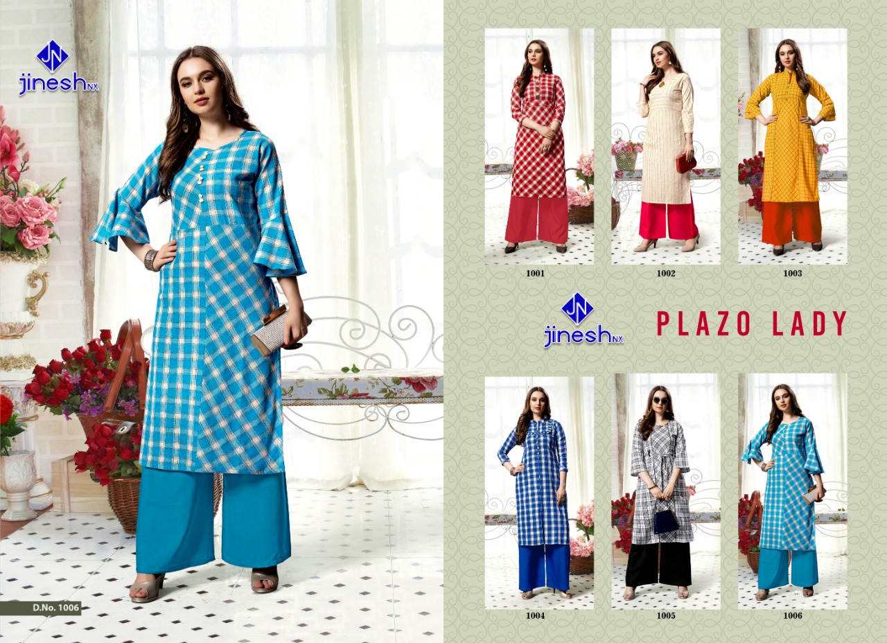 Plazo Lady By Jinesh Nx Causal Wear Kurti Palazzo Catalogue