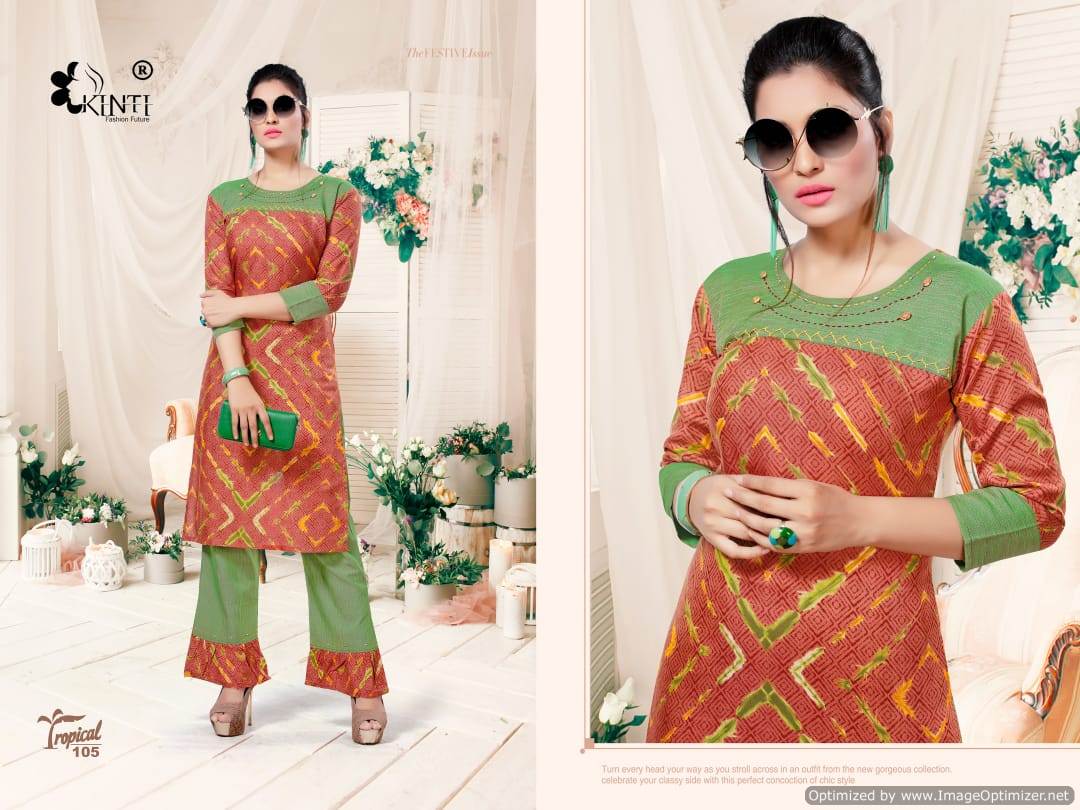 Tropical By Fashion Talk Party Wear Kurti With Pant Collection