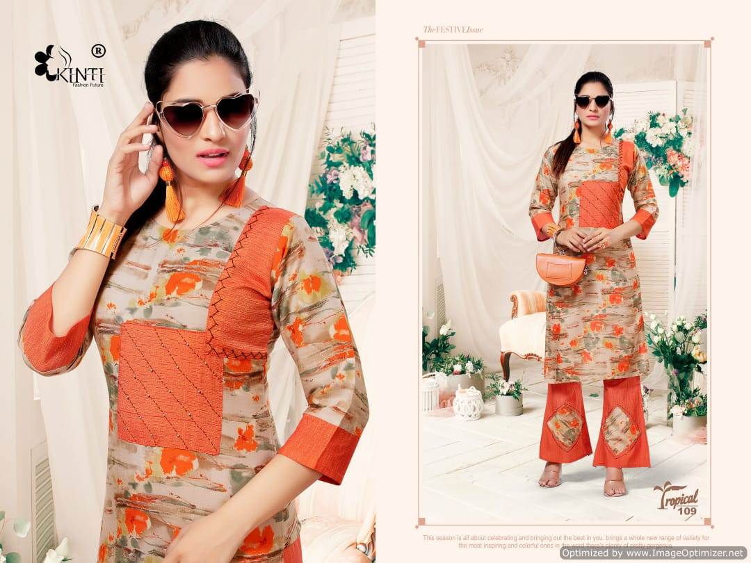 Tropical By Fashion Talk Party Wear Kurti With Pant Collection