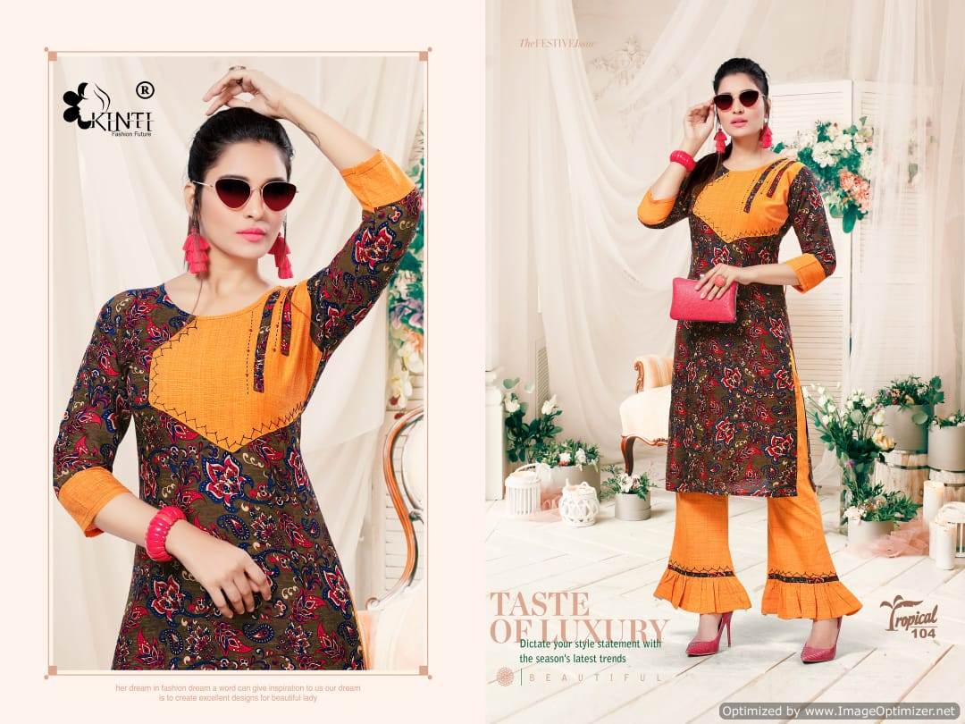 Tropical By Fashion Talk Party Wear Kurti With Pant Collection