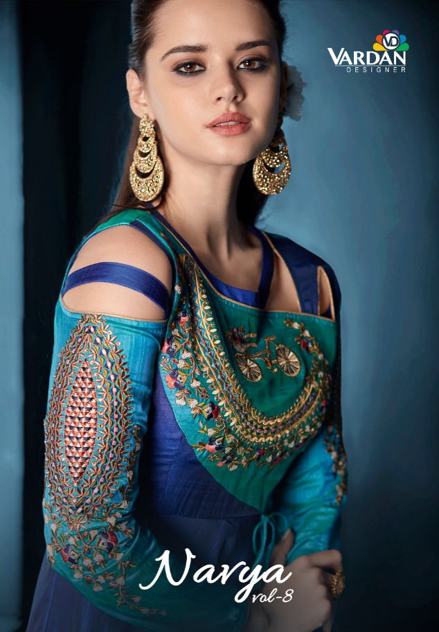Navya Vol 8 By Vardan Designer Long Party Wear Gown Catalogue