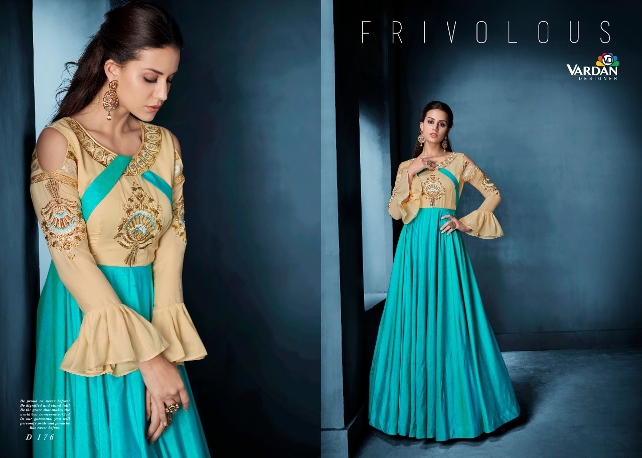Navya Vol 8 By Vardan Designer Long Party Wear Gown Catalogue