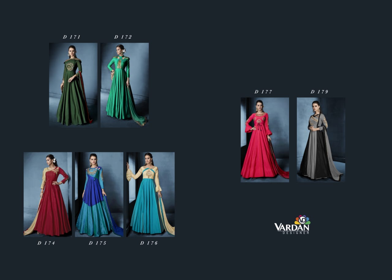 Navya Vol 8 By Vardan Designer Long Party Wear Gown Catalogue