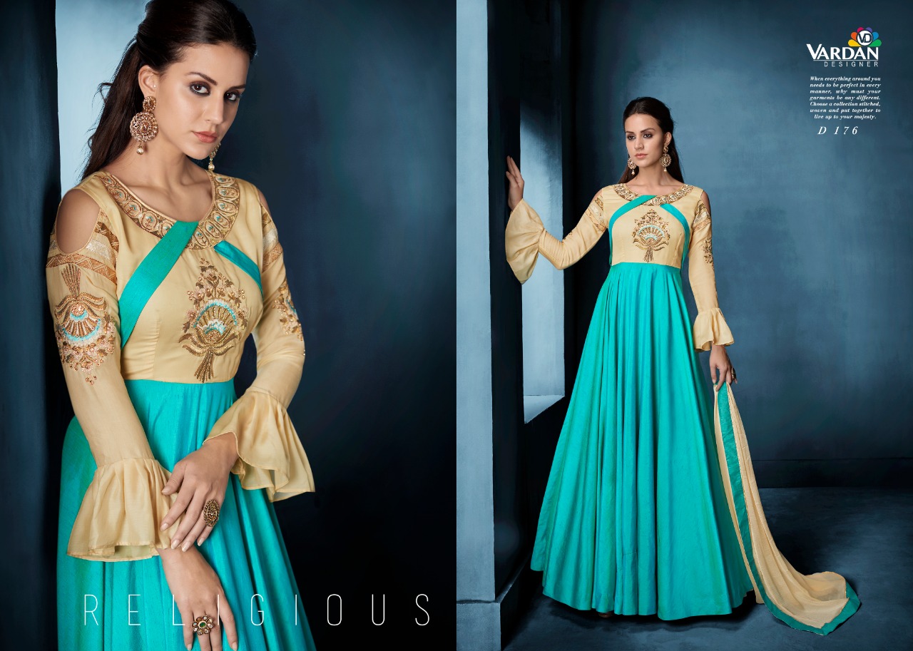 Navya Vol 8 By Vardan Designer Long Party Wear Gown Catalogue