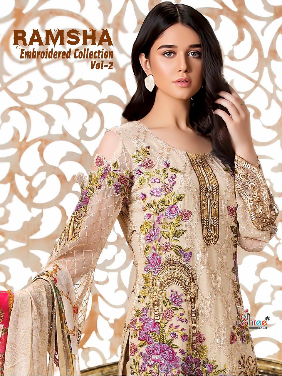 Shree Fabs By Ramsha Embroidered 2 Pakistani Salwar Suit Catalogue