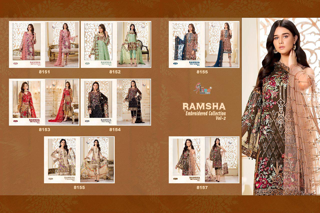 Shree Fabs By Ramsha Embroidered 2 Pakistani Salwar Suit Catalogue