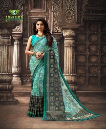 Sanskar By  Manorama Designer Printed Georgette Sarees Collections