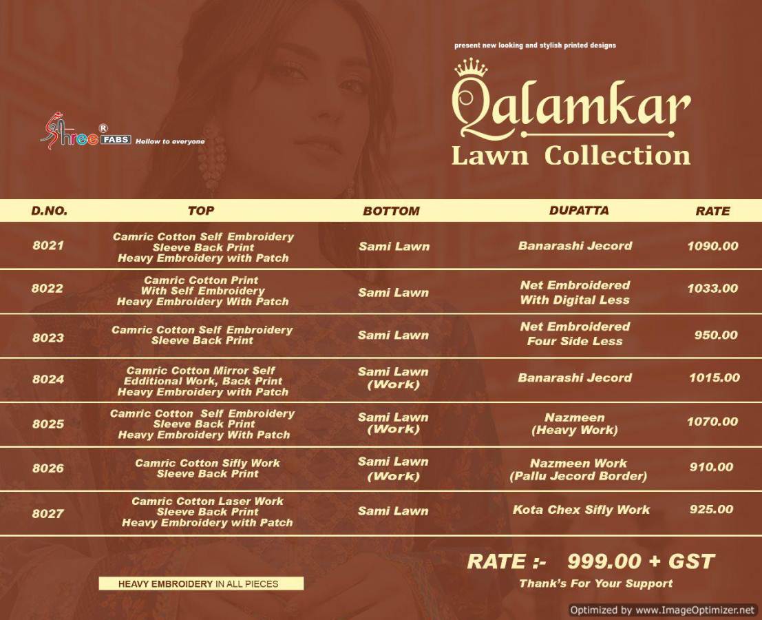 Qalamkar Lawn Collection By Shree Fabs Pakistani Salwar Kameez