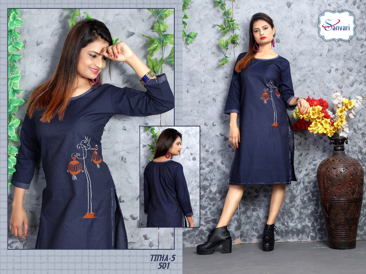 Titha Vol 5 Denim Designer  Kurtis Catalogue