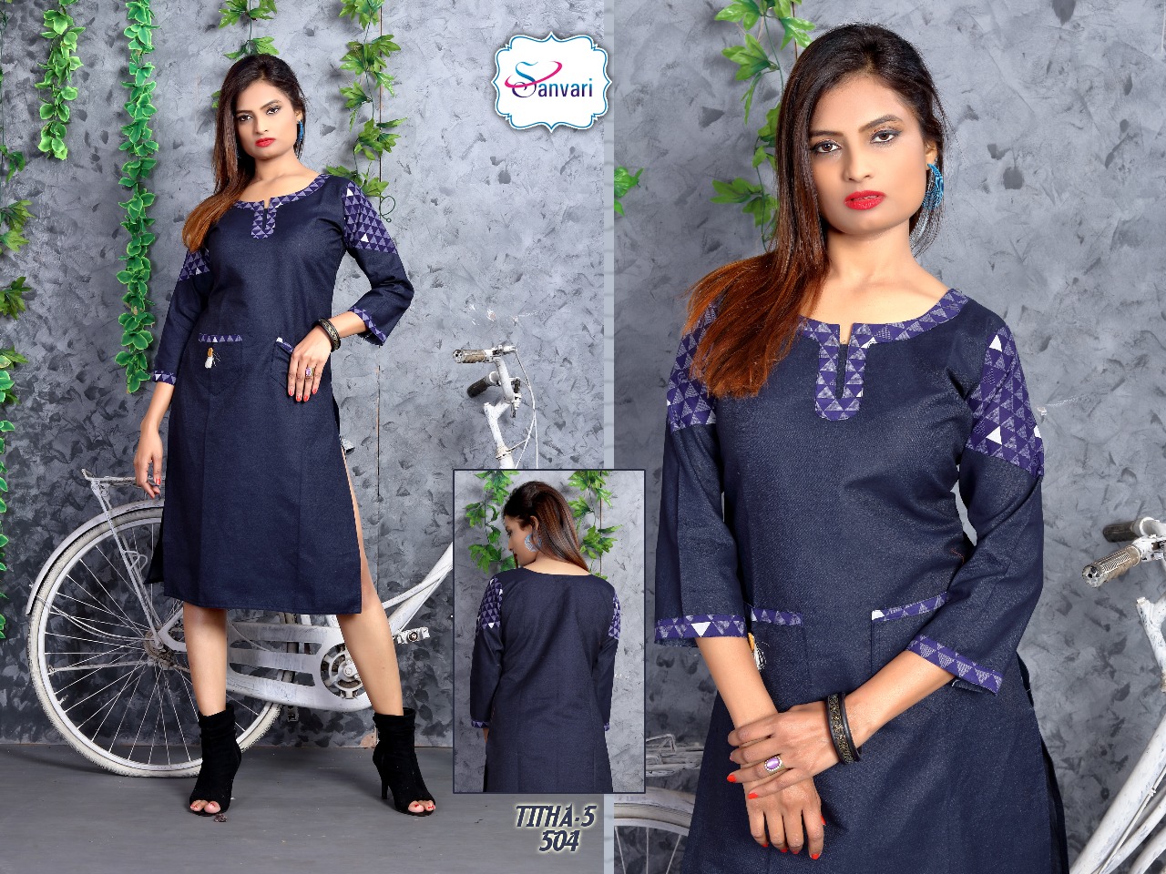 Titha Vol 5 Denim Designer  Kurtis Catalogue