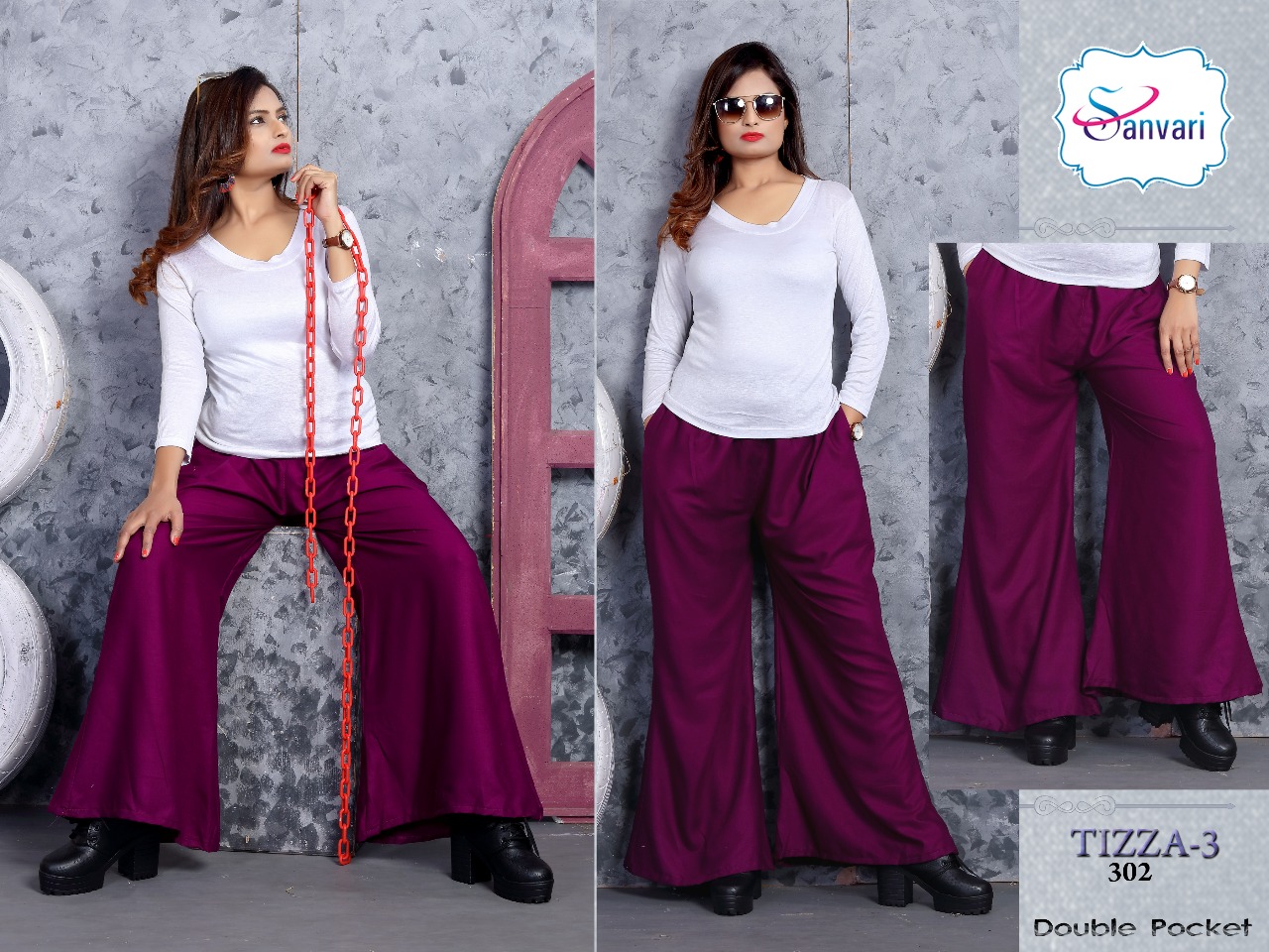 Tizza Vol 3 By Sanavri Fashion Rayon Palazzo Catalogue