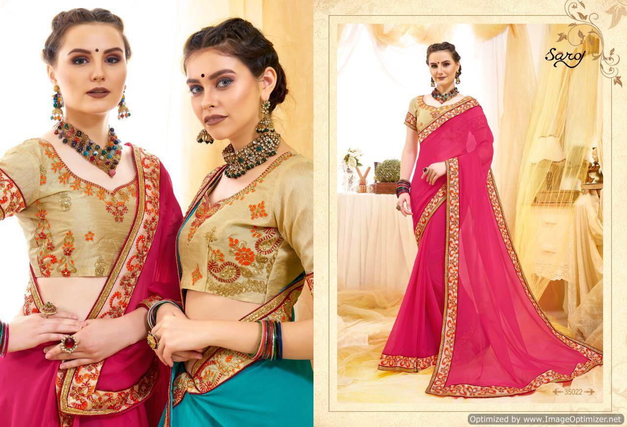 Anjali Vol 3 By Saroj Georgette Printed Saree Catalogue