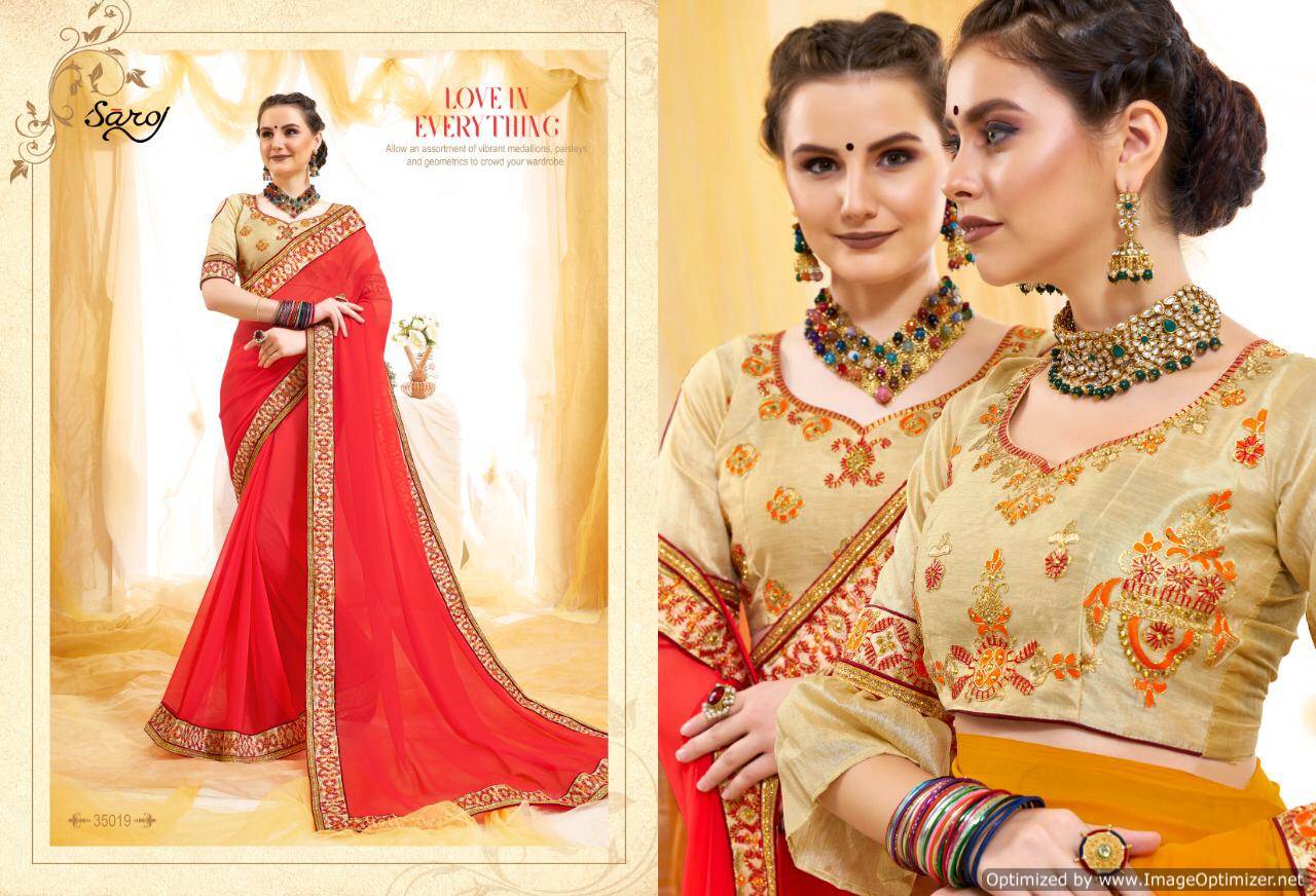 Anjali Vol 3 By Saroj Georgette Printed Saree Catalogue