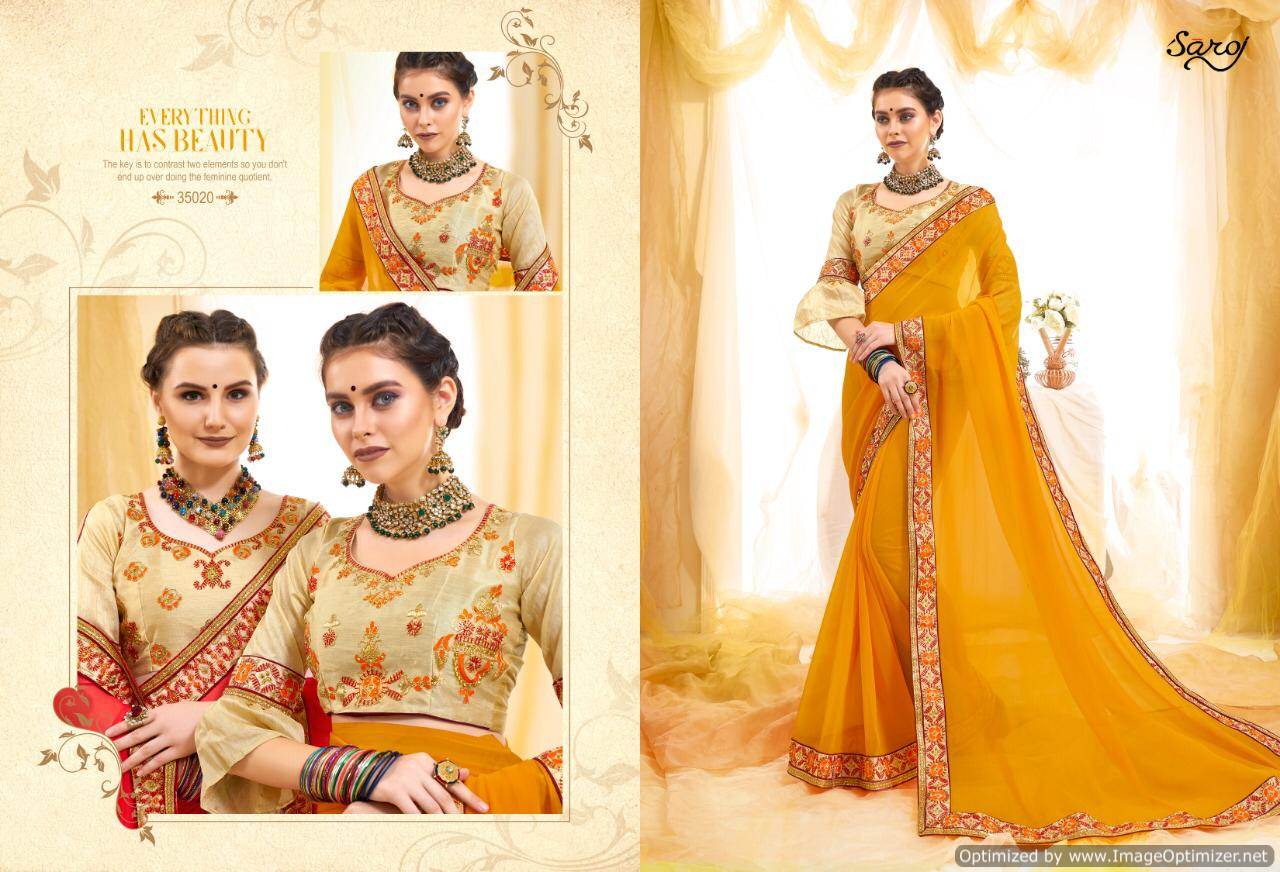 Anjali Vol 3 By Saroj Georgette Printed Saree Catalogue