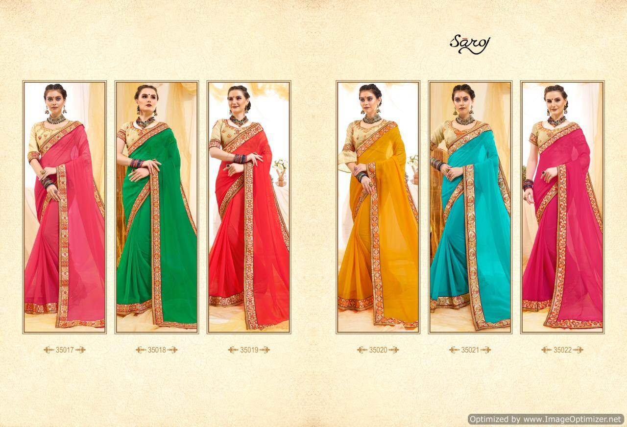 Anjali Vol 3 By Saroj Georgette Printed Saree Catalogue