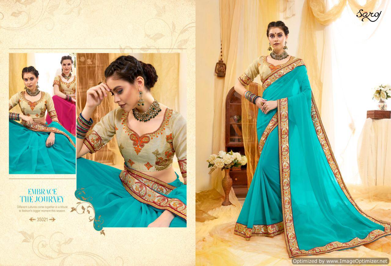 Anjali Vol 3 By Saroj Georgette Printed Saree Catalogue